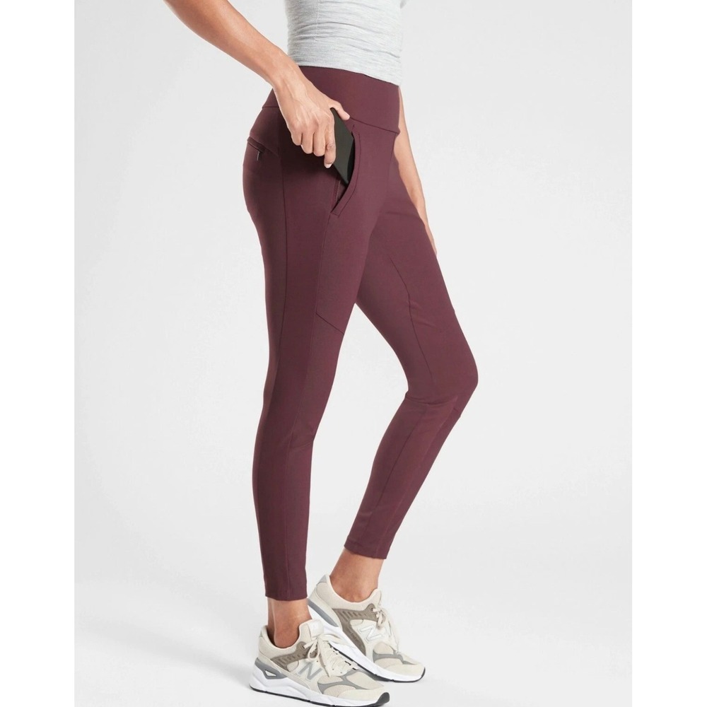 Athleta Women's Headlands Hybrid Trek Tight Burgundy Sz 2P